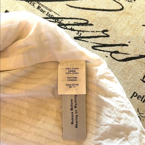 Madewell Ivory Striped Cold Shoulder Dress Size 12 - Picture 6 of 6